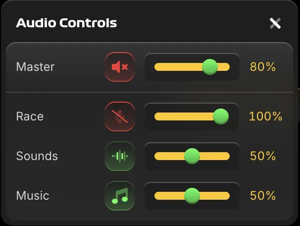 Stair Pong audio and settings controls