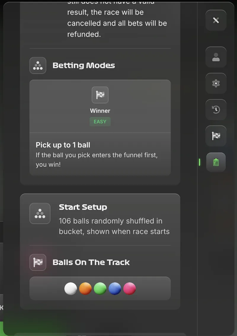 Stair Pong betting modes showing Winner mode and start setup description