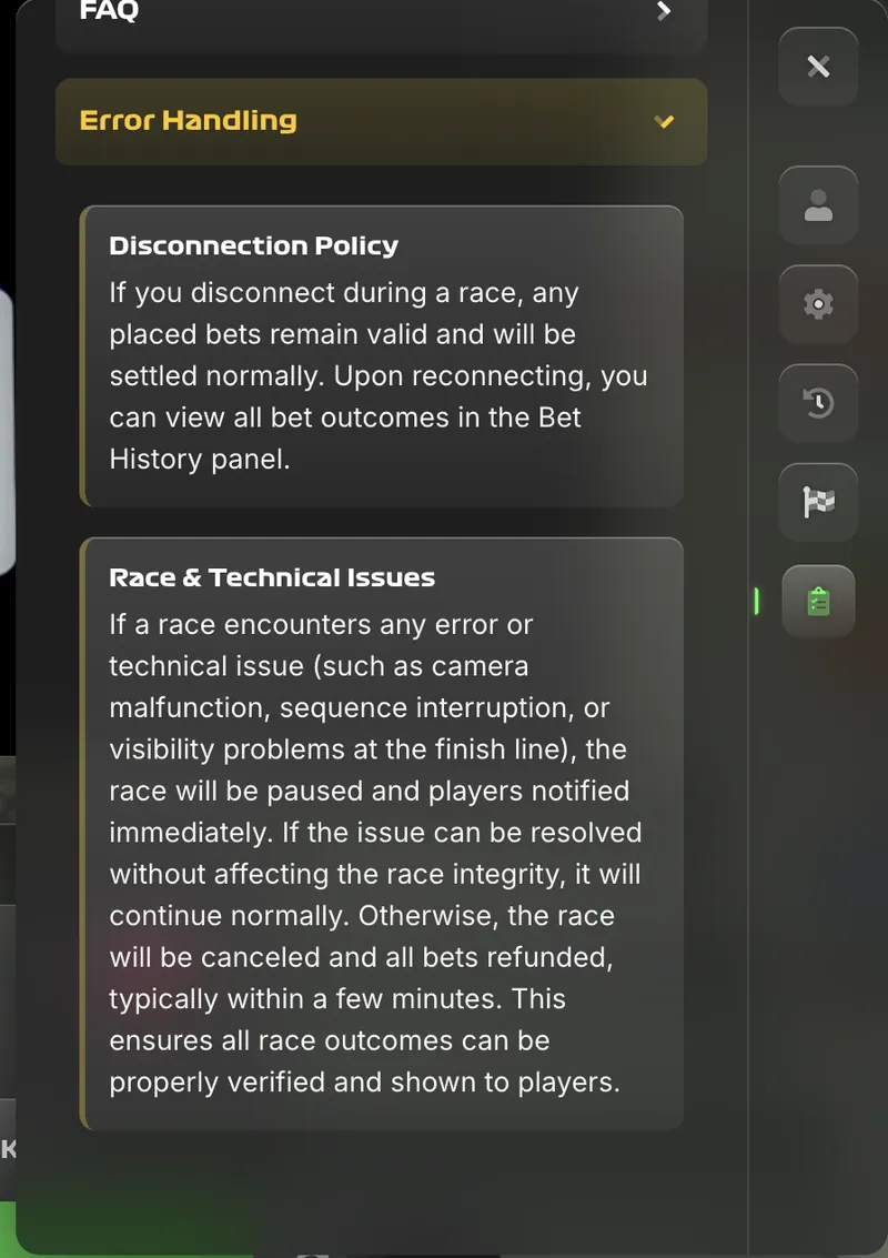 Stair Pong error handling and disconnection policy screen